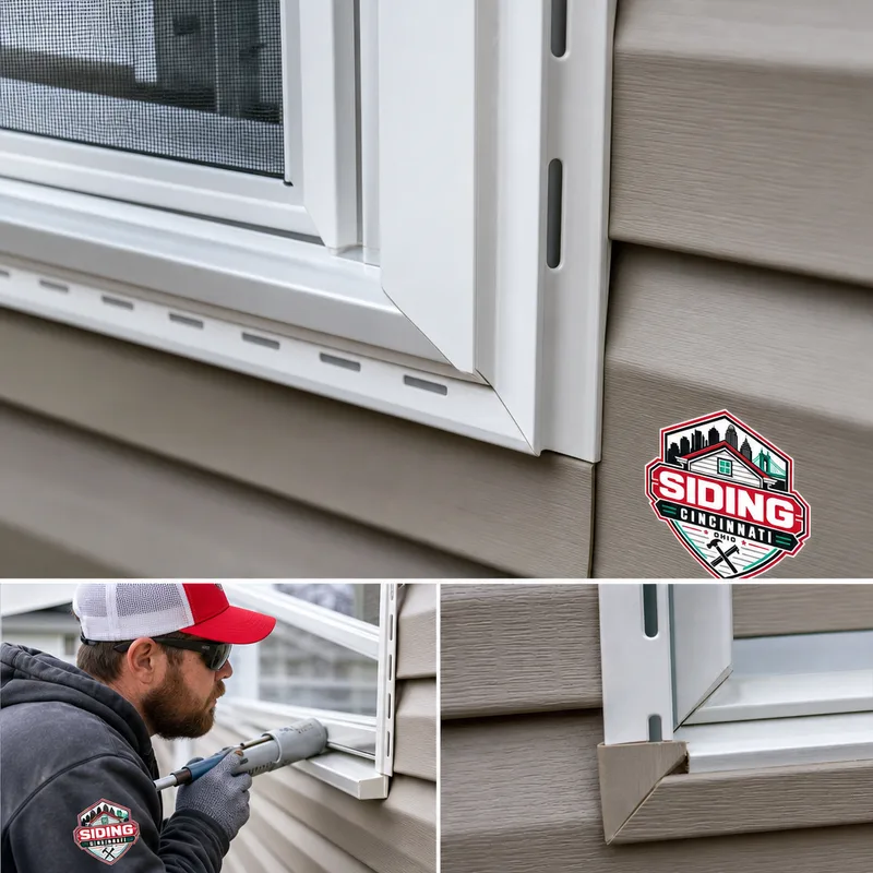Window trim showing J-channel, undersill trim, properly cut panel ends, consistent reveal, and a clean caulk line