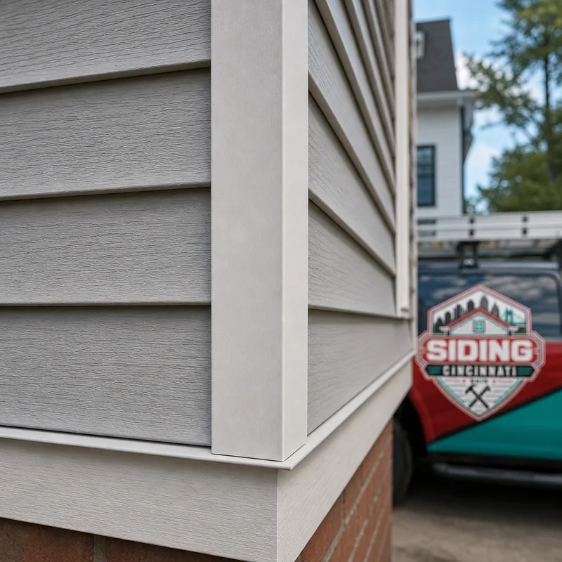 Close view of clean outside-corner alignment and consistent reveal spacing on lap siding